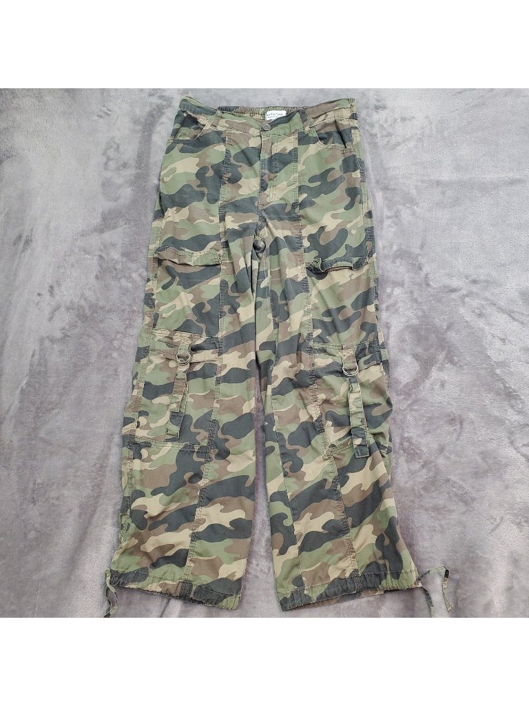 Juniors Camo Pants Size 5 (27) Camouflage Wide Leg / Jogger Cargo Grunge Army